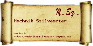 Machnik Szilveszter névjegykártya